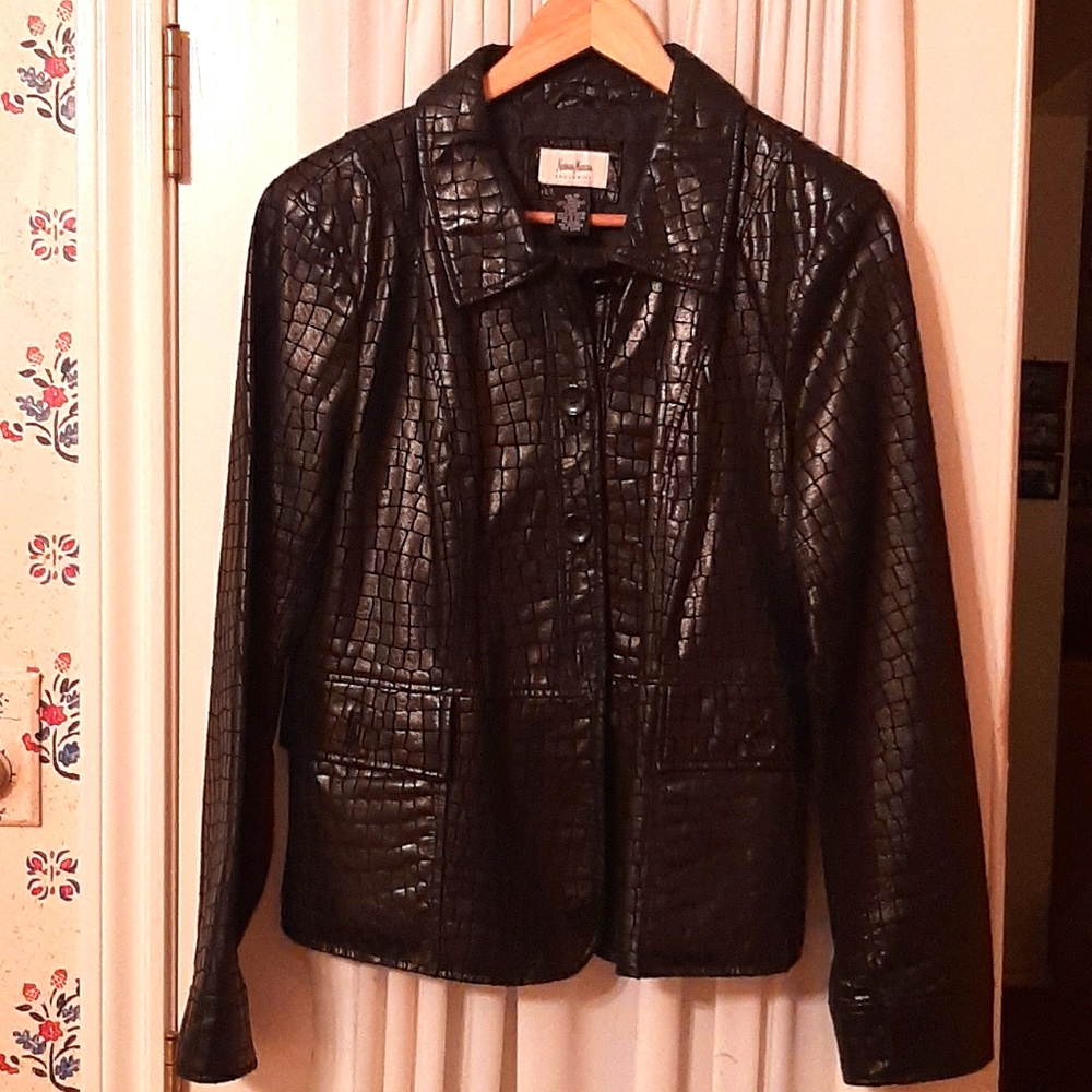 Neiman Marcus Exclusive Leather Embossed Jacket 12